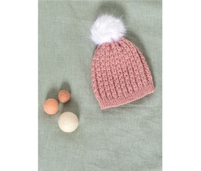 Patron tricot gratuit Bonnet pompon fourrure Clarisse