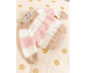 Patron tricot gratuit Gilet raglan à bandes Madelaine