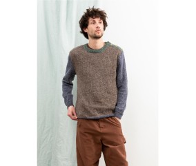 Patron tricot gratuit Pull 3 couleurs col rond Mathieu