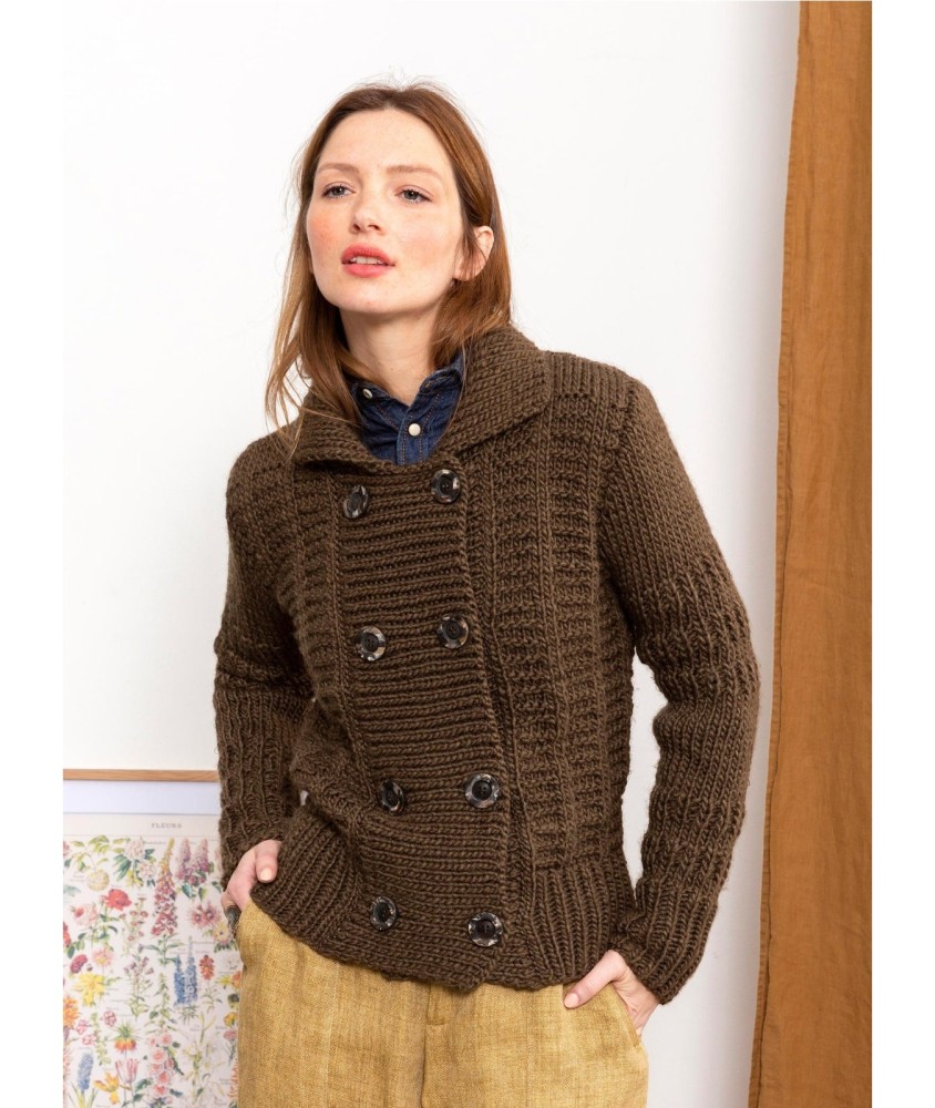 Patron tricot gratuit Petite veste croisée Diane