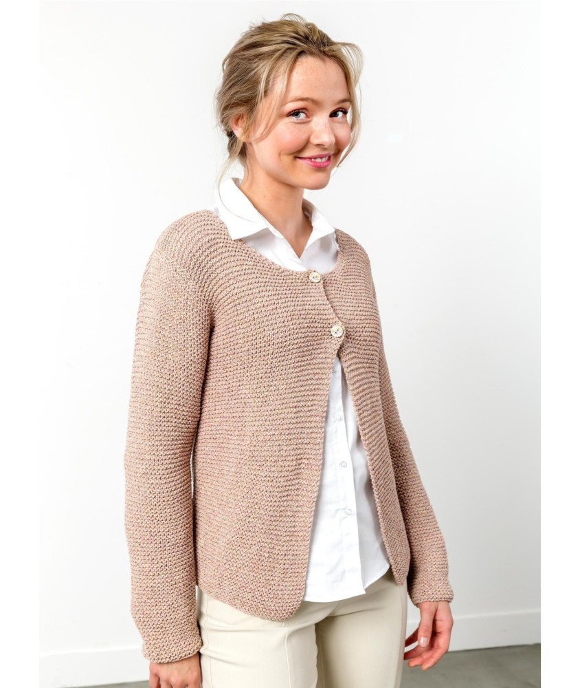 Patron tricot gratuit Gilet au point mousse Illona