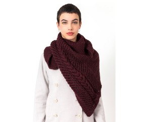 Patron tricot gratuit Châle à grosse torsade Domitile
