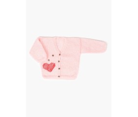 Patron tricot gratuit Gilet brodé cœur Léonie