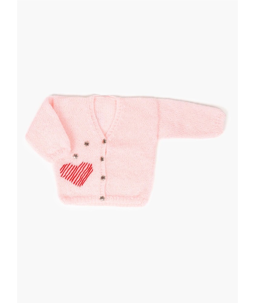 Patron tricot gratuit Gilet brodé cœur Léonie