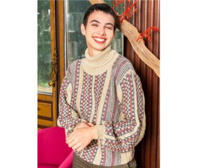Patron tricot gratuit Pull jacquard rayé Mélanie