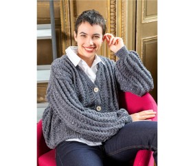 Patron tricot gratuit Gilet V ajouré Marylène