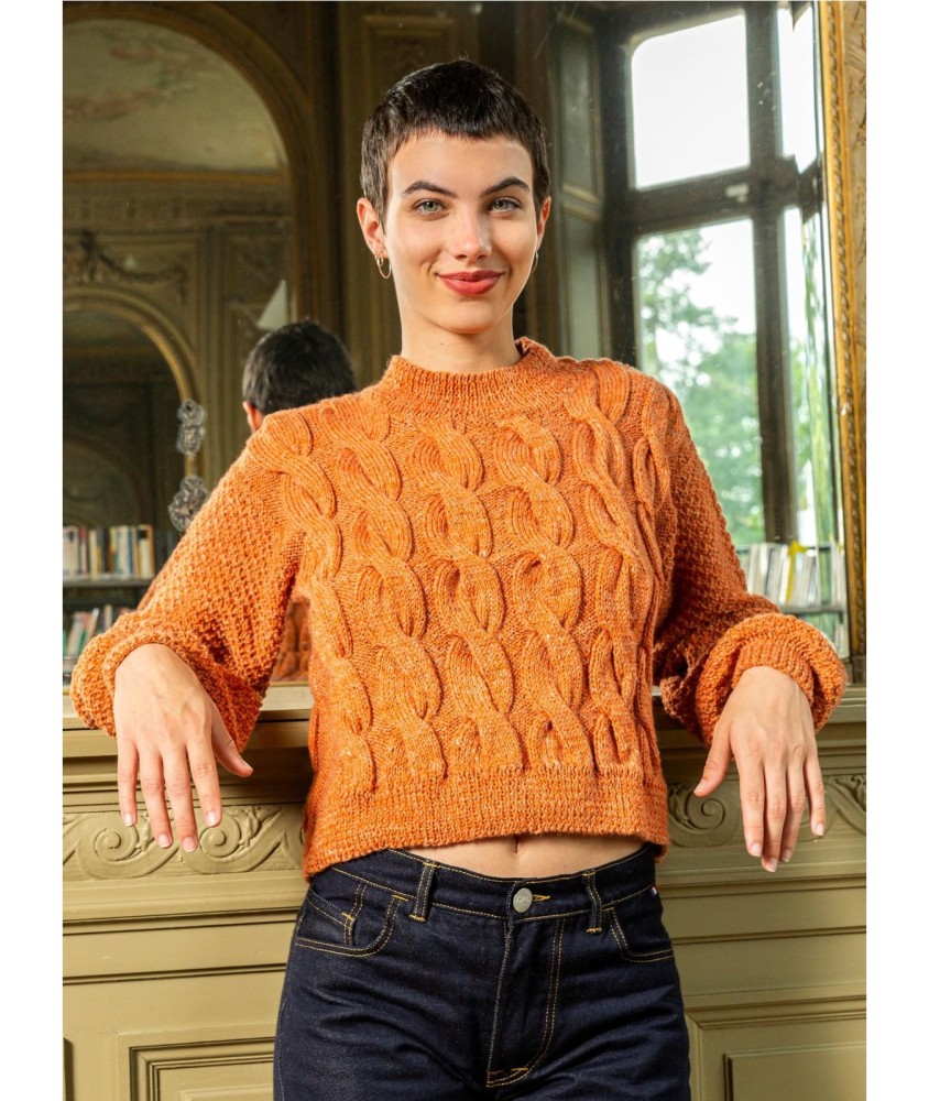 Patron tricot gratuit Pull à torsades Maëlis