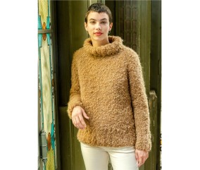 Patron tricot gratuit Pull raglan col roulé Zia