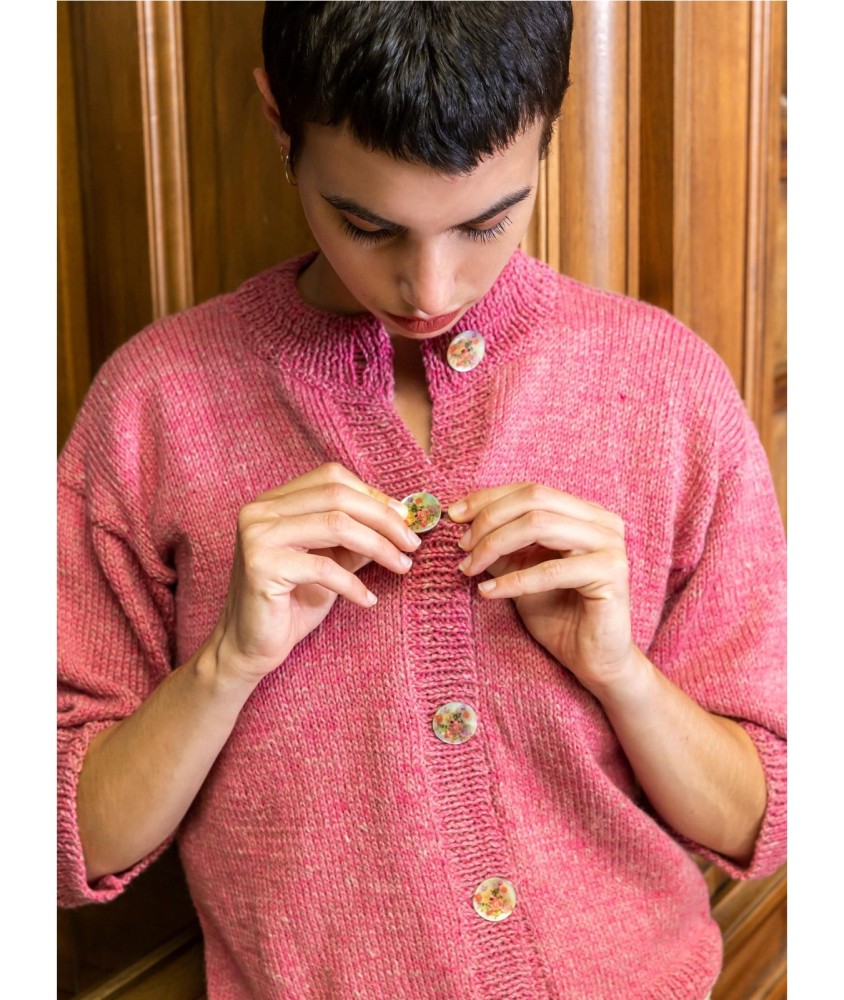 Patron tricot gratuit Gilet manches 3/4 Madelaine