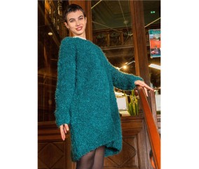 Patron tricot gratuit Grand pull tunique Zélie