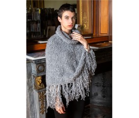 Patron tricot gratuit Poncho à franges Zabou
