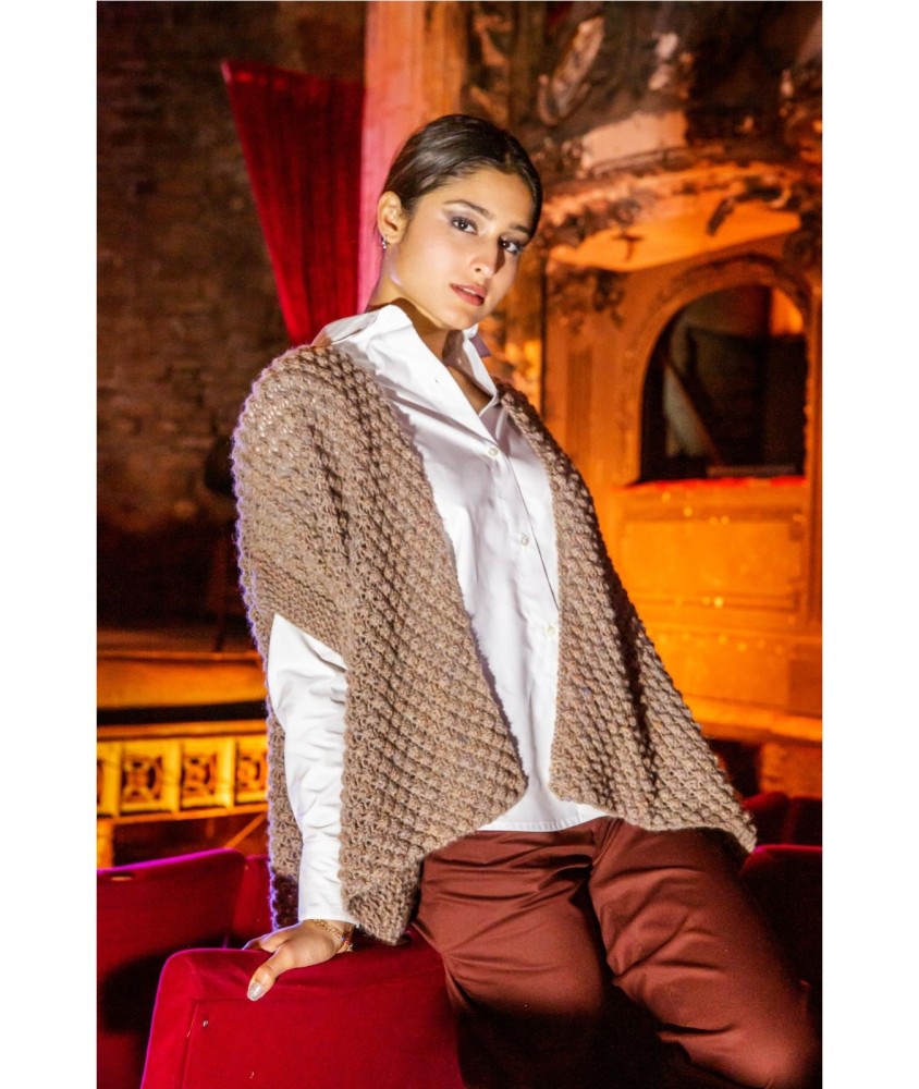 Patron tricot gratuit Gilet femme astrakan Léonie