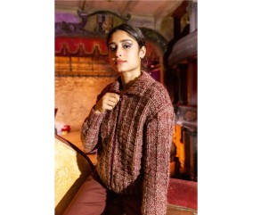 Patron tricot gratuit Blouson femme zippé Justine