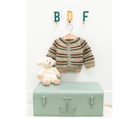 Patron gratuit Gilet bébé rayé empiècement Clovis