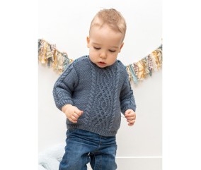 Patron gratuit Pull bébé torsades col bateau Igor