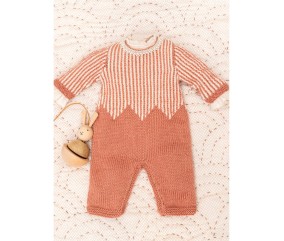Patron tricot gratuit Combinaison bébé rayée Ines