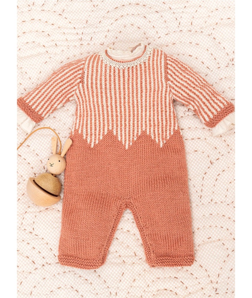 Patron tricot gratuit Combinaison bébé rayée Ines