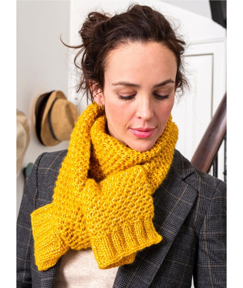 Patron tricot gratuit Echarpe adulte alvéolée Colette