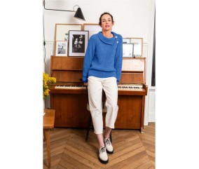 Patron Pull raglan côtes fantaisie col tombant Célestine Bergère de France, autre coloris
