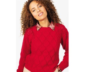 Patron tricot gratuit Pull ajouré femme Coline