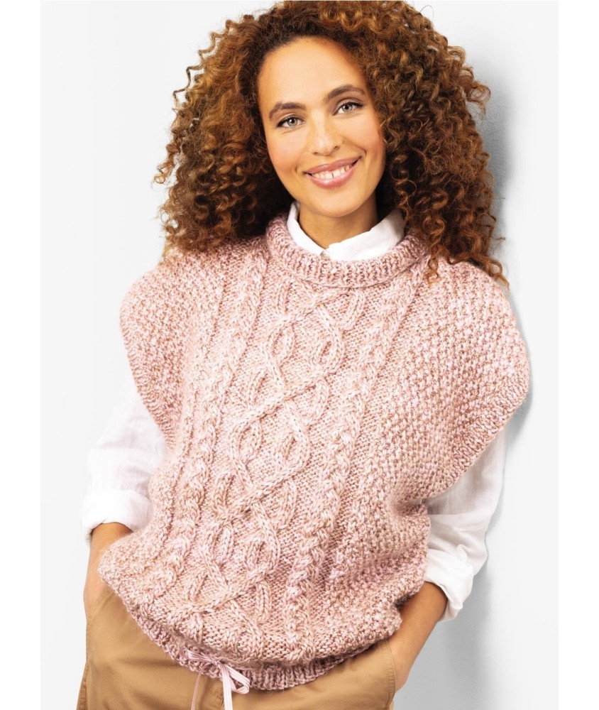 Patron tricot gratuit Débardeur femme torsade Julia