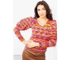 Patron tricot gratuit Pull femme fin Guillemette