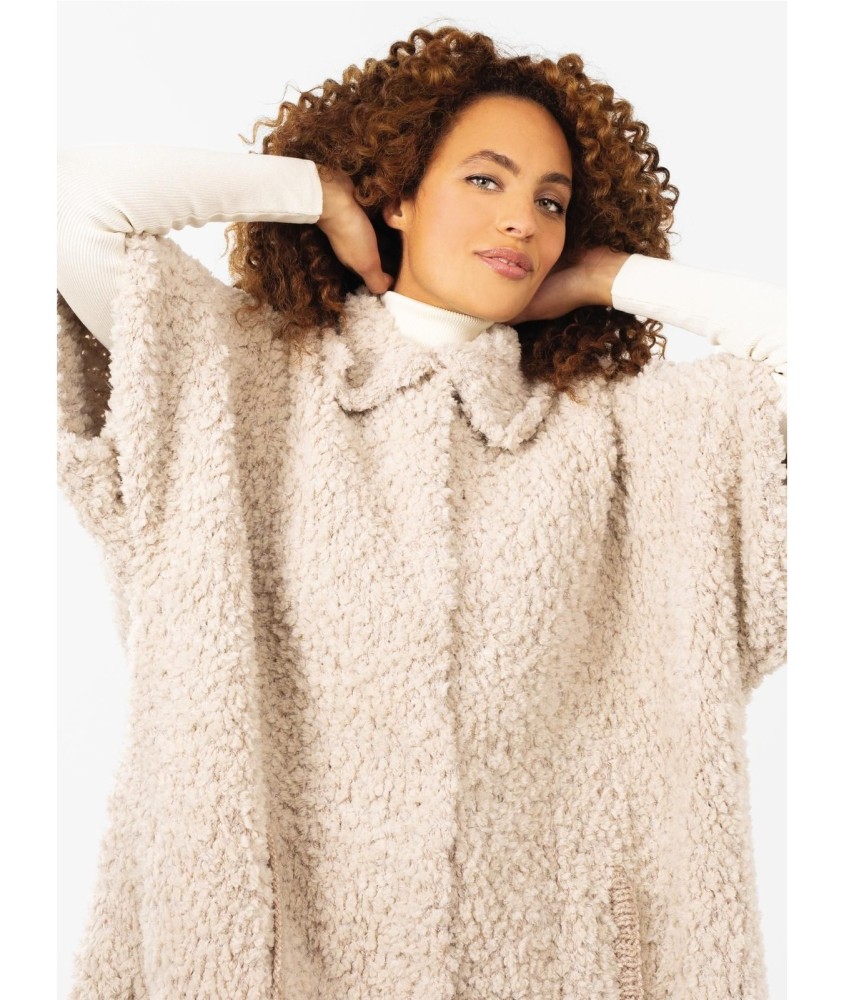 Patron tricot gratuit Manteau femme fourrure Filipine