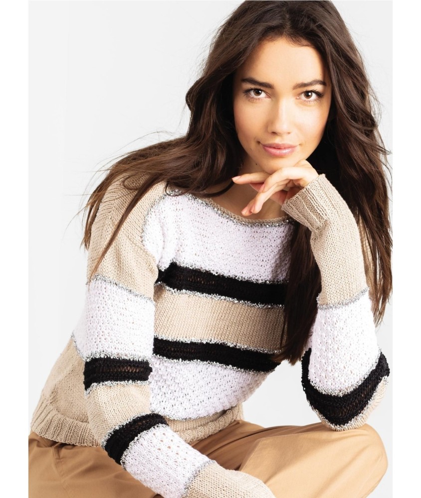 Patron tricot gratuit Pull femme coton Cassandre