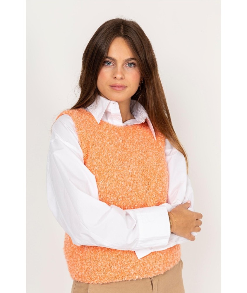 Patron tricot gratuit Débardeur facile col rond été