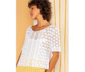 Patron gratuit Pull femme crochet vintage Clotilde