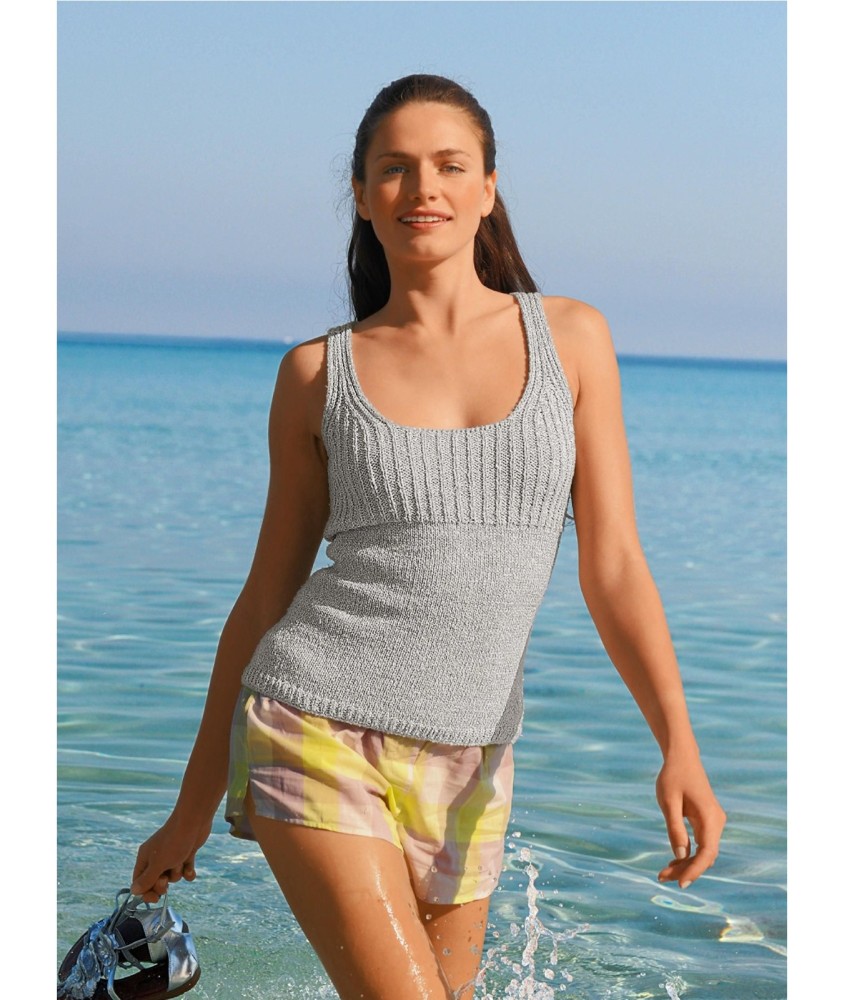 Patron tricot gratuit Débardeur femme coton recyclé