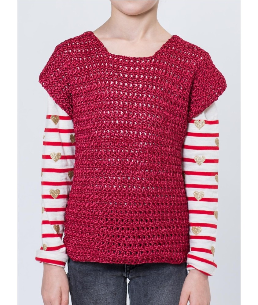 Patron crochet gratuit Pull sans manches au crochet
