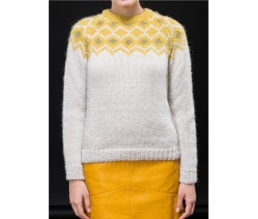 Patron tricot gratuit Pull Jacquard Empiècement