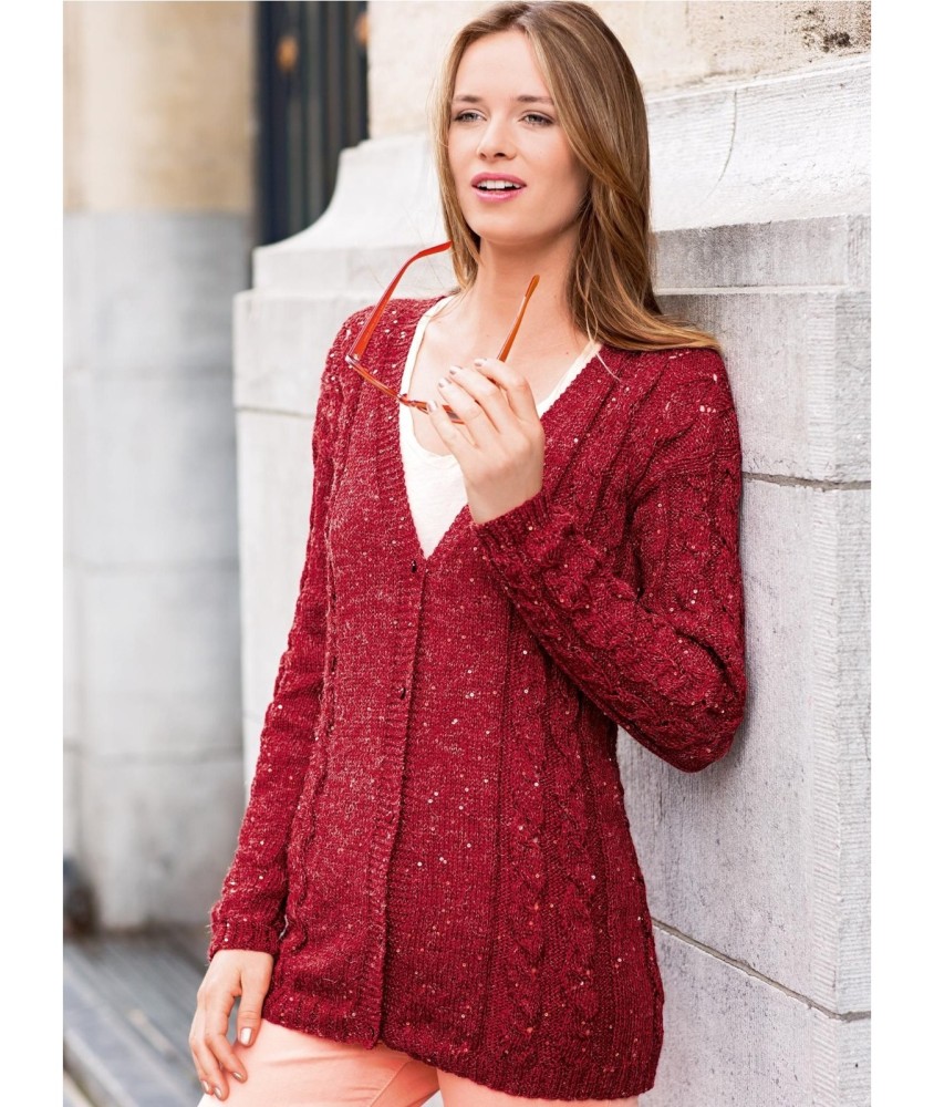 Patron tricot gratuit Gilet torsades ajourées