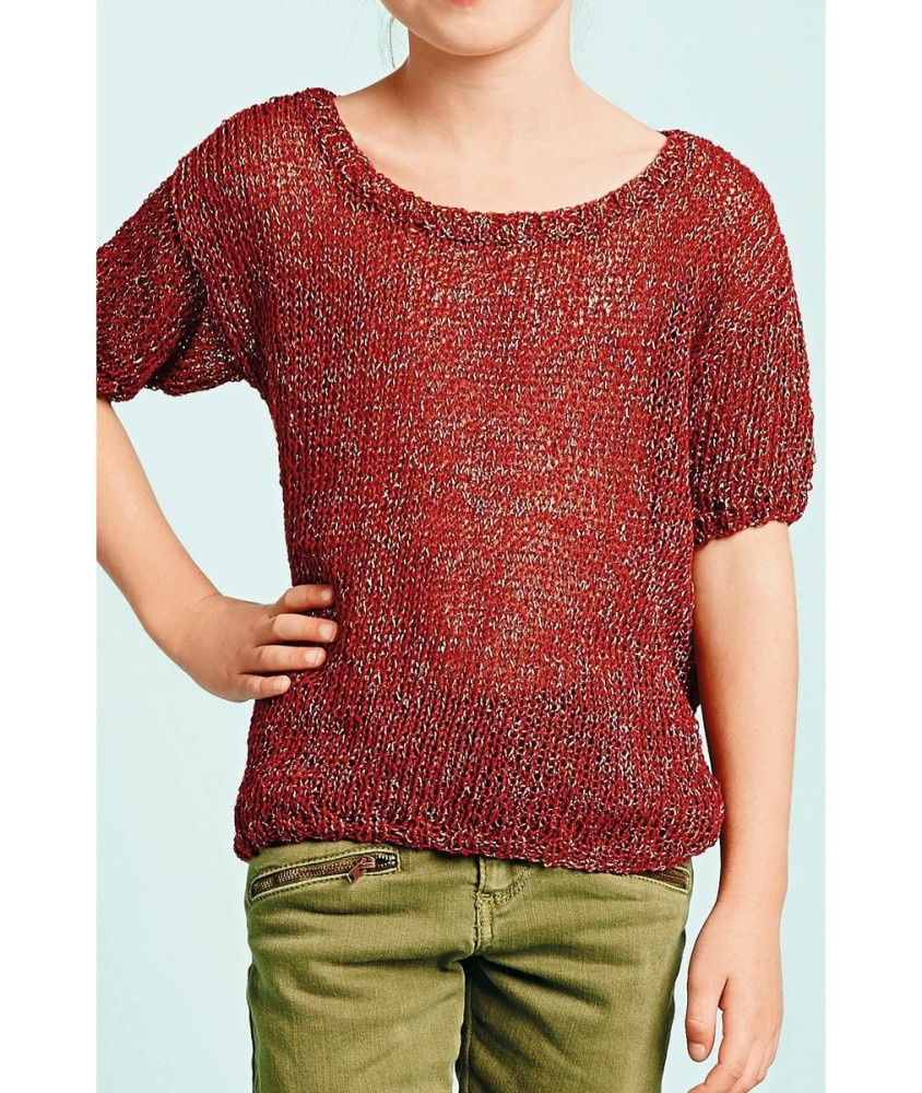 Patron tricot gratuit Pull manches courtes col rond