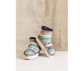 Patron tricot gratuit Chaussons enfant jacquard