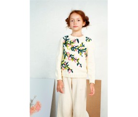 Patron tricot gratuit Pull broderie florale