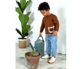 Patron tricot gratuit Pull raglan poche ours