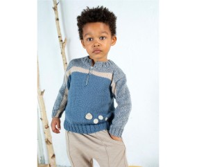 Patron tricot Pull col zippé - Bergère de France