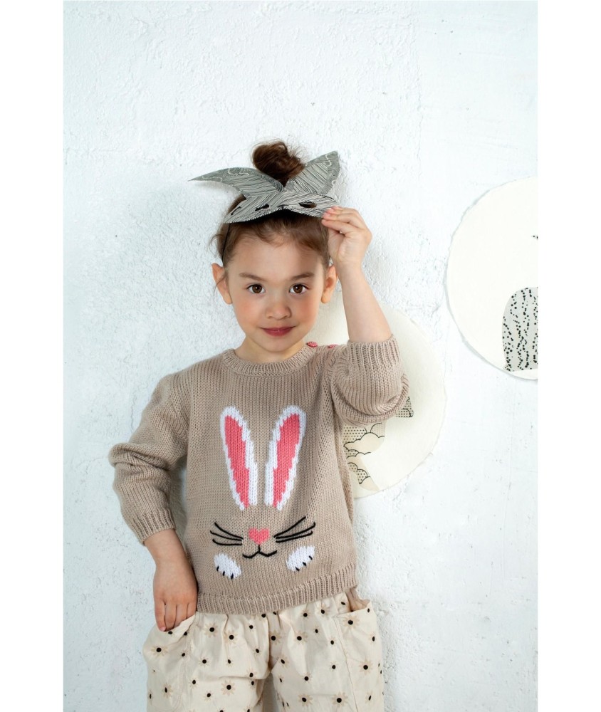 Patron tricot Pull jacquard lapin - Bergère de France