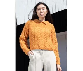Patron tricot gratuit Pull court à torsades