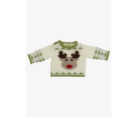 Patron tricot gratuit Pull Jacquard Noël bébé