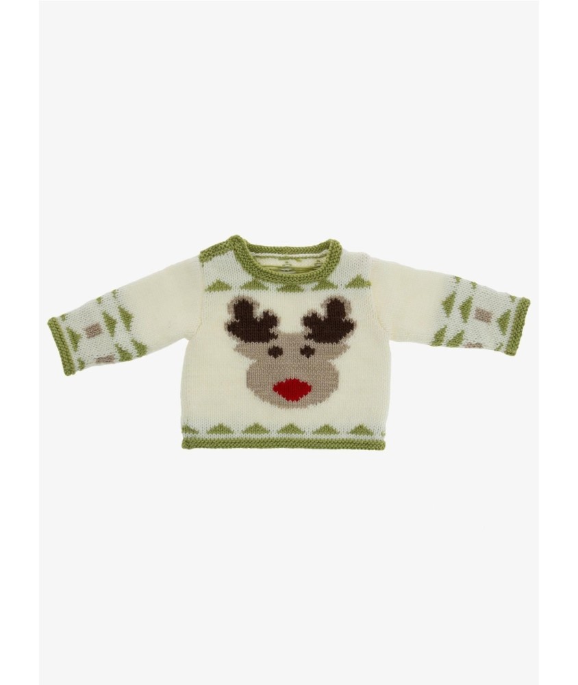 Patron tricot gratuit Pull Jacquard Noël bébé