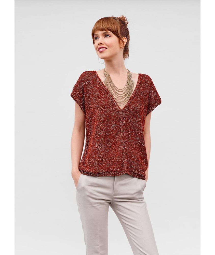 Patron tricot gratuit Pull sans manches col V