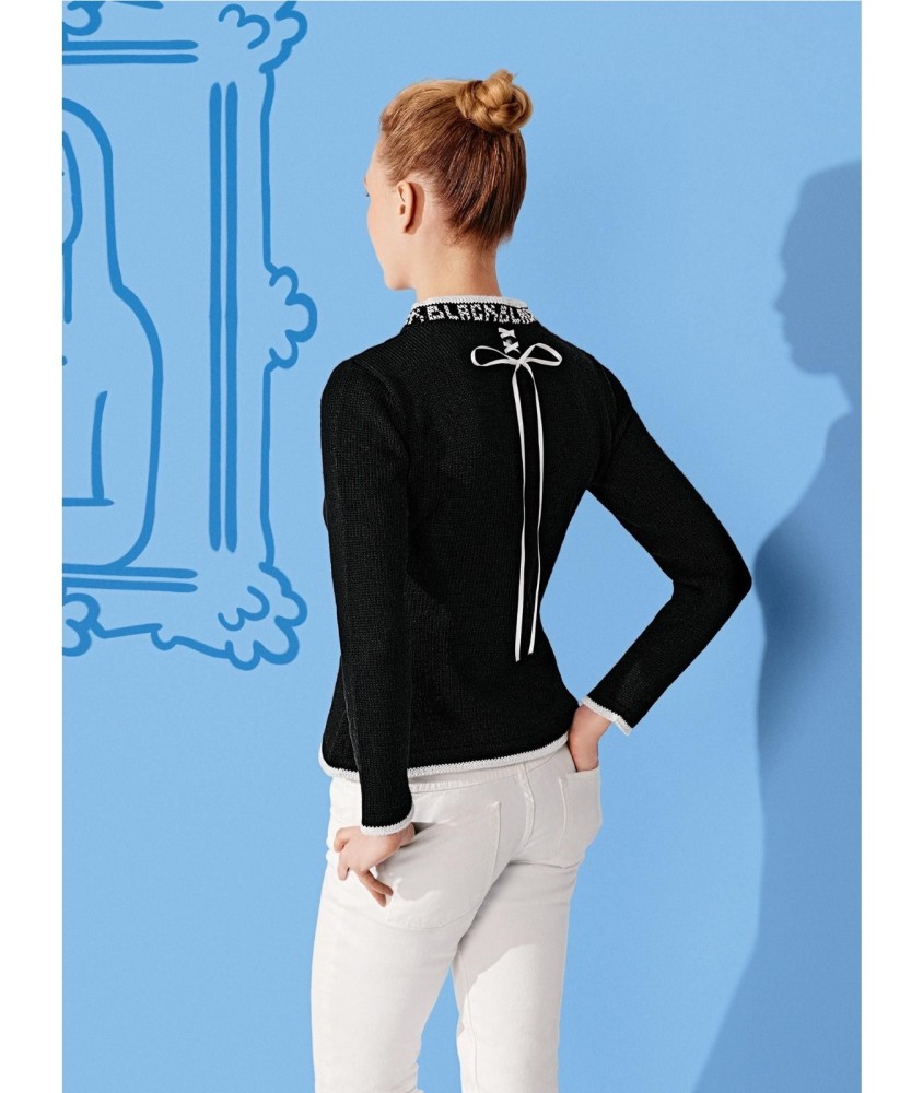 Patron tricot Pull col brodé - Bergère de France