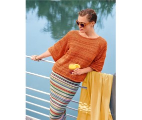 Patron tricot gratuit Pull ajouré manches larges
