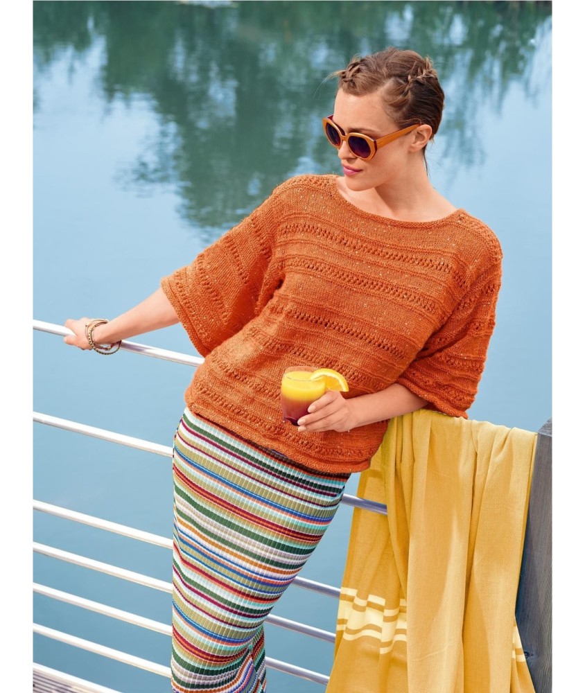 Patron tricot gratuit Pull ajouré manches larges
