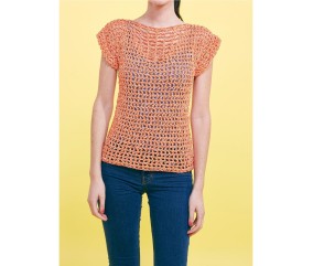 Patron crochet gratuit Pull Manches Courtes au Crochet