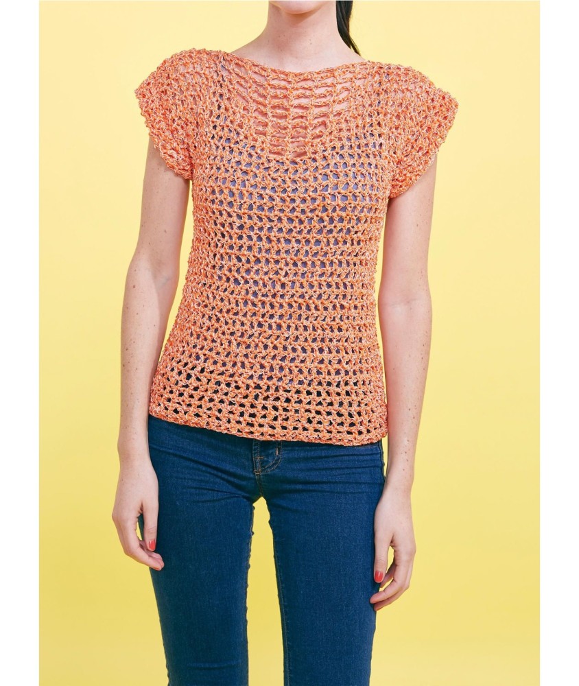 Patron crochet gratuit Pull Manches Courtes au Crochet