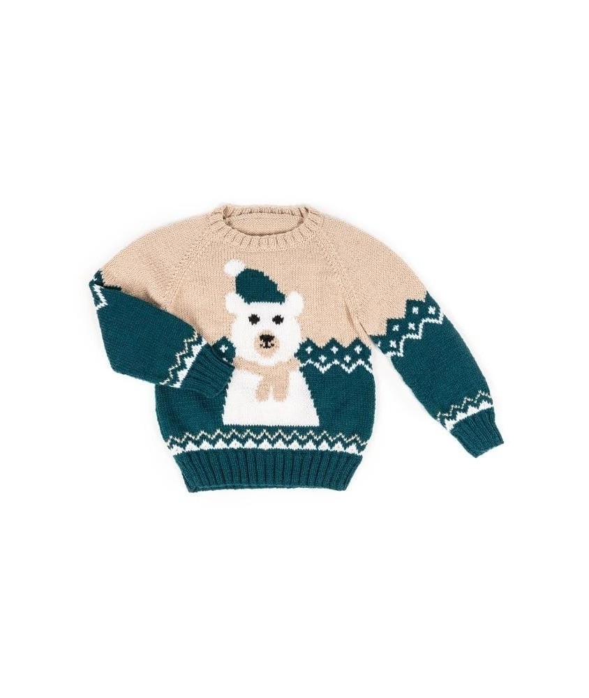 Patron tricot gratuit Pull col rond jacquard ours